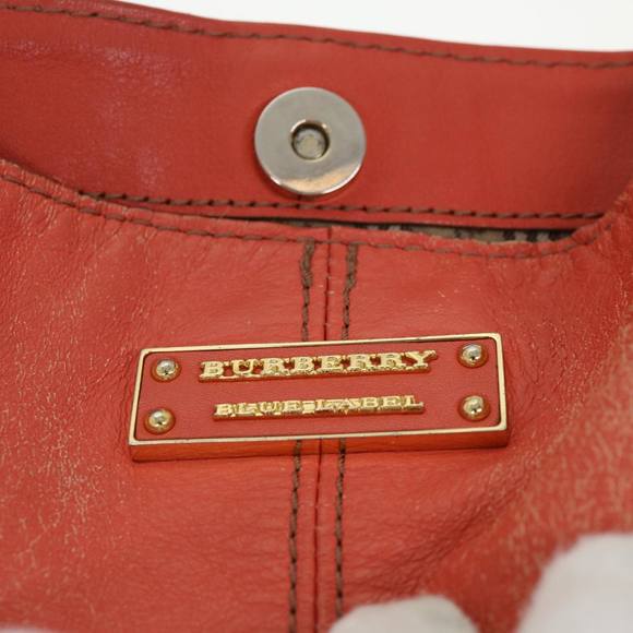 BURBERRY Tote Bag Leather Orange Auth ti965 - Picture 10 of 16